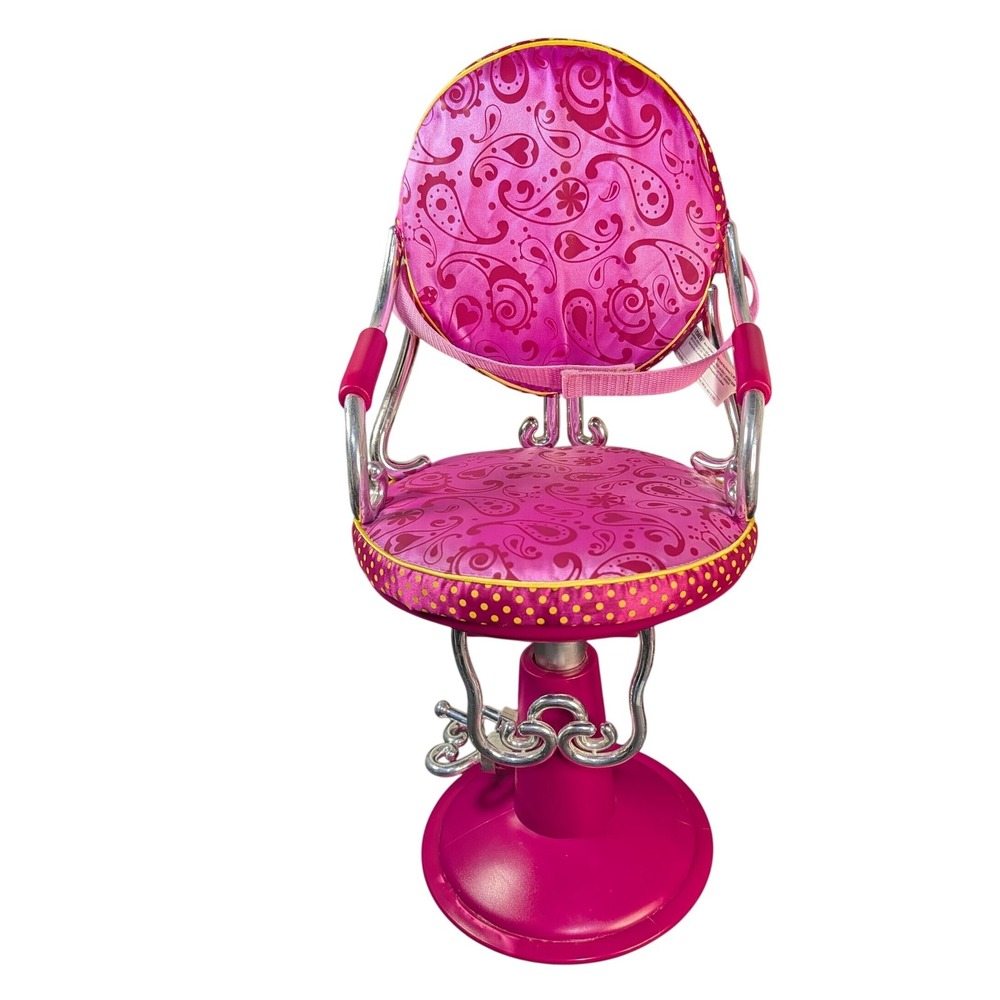 Our Generation Pink Paisley Salon Chair for 18 inch Dolls Battat Beauty Shop